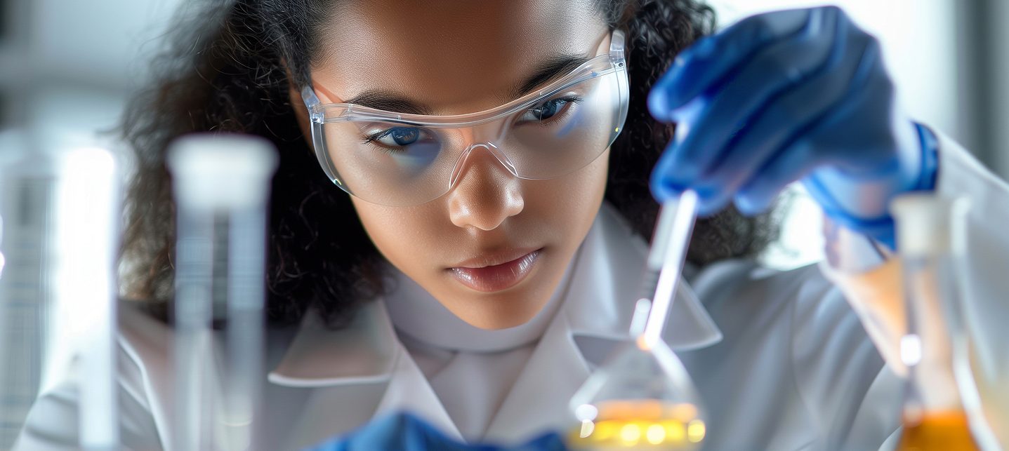 Científica trabajando en el laboratorio